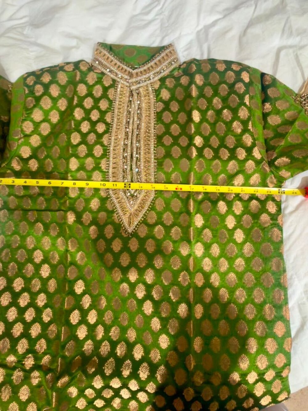 Men’s Grand Designer Sherwani Kurta pyjama Dupatta and shoe size XL - Picture 11 of 16